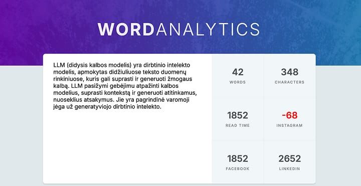 Words Analytic